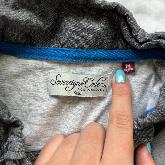 Sovereign Code Boys Medium Polo shirt Grey - Picture 3 of 3